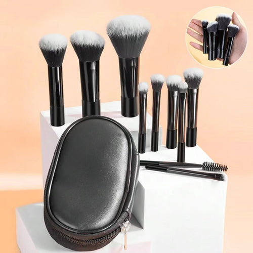 Velour Luna Travel Makeup Brush Set – 4-in-1 Compact Beauty Kit