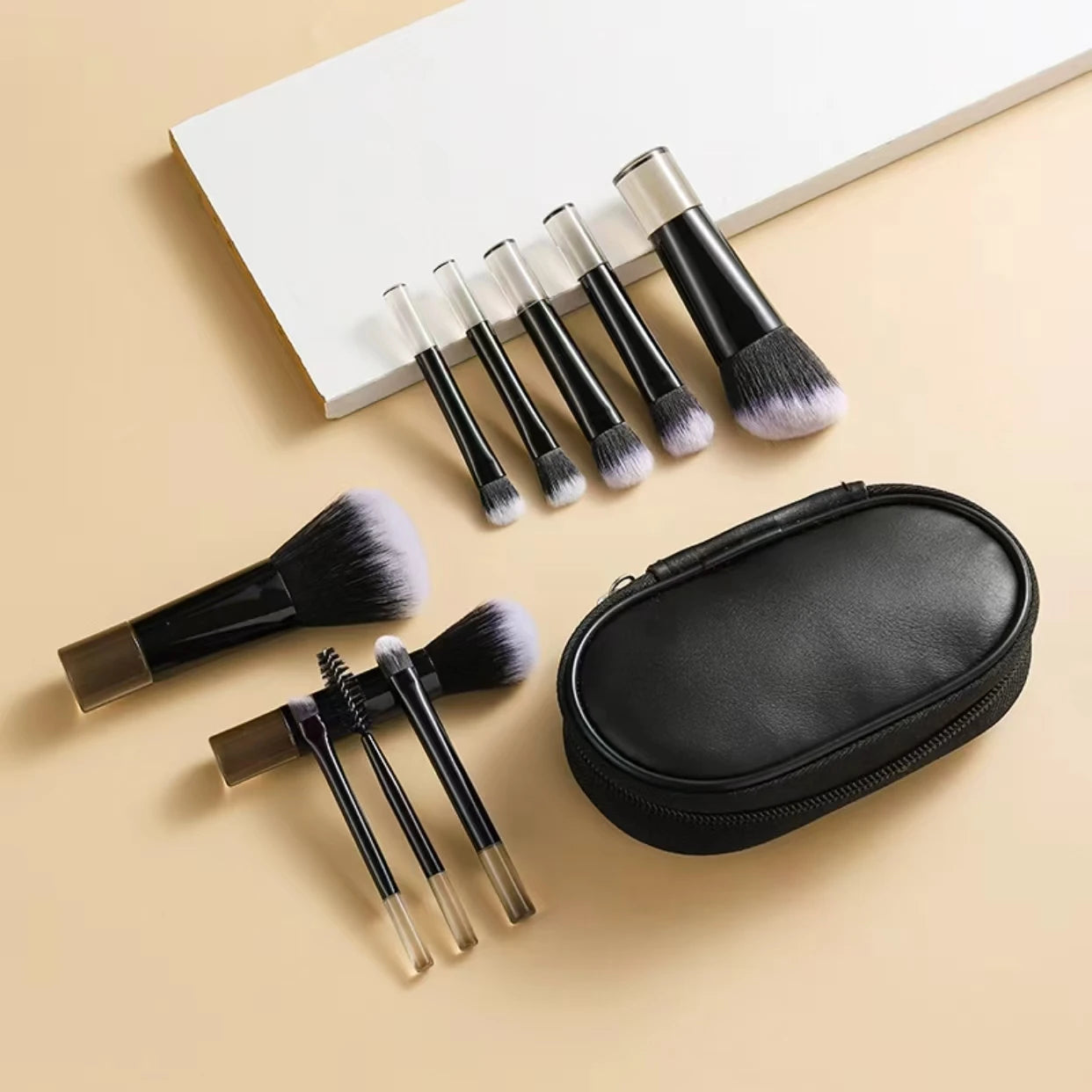 Velour Luna Travel Makeup Brush Set – 4-in-1 Compact Beauty Kit