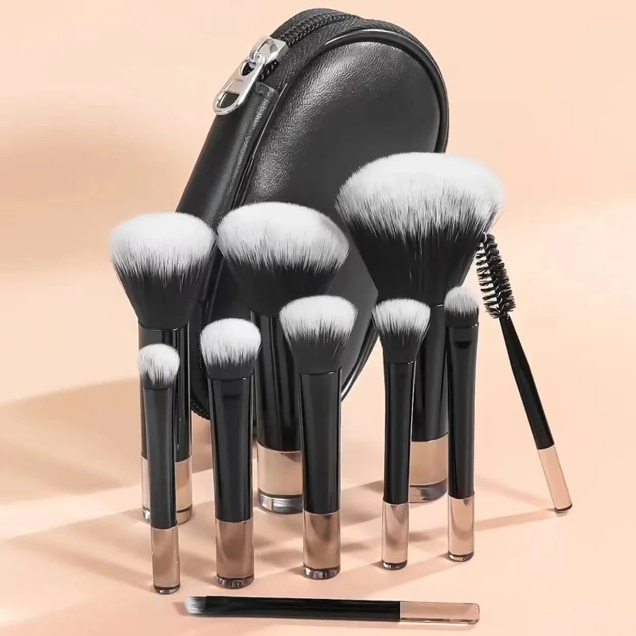 Velour Luna Travel Makeup Brush Set – 4-in-1 Compact Beauty Kit