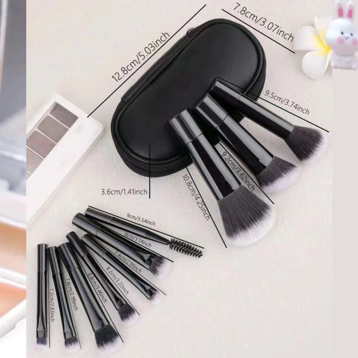 Velour Luna Travel Makeup Brush Set – 4-in-1 Compact Beauty Kit