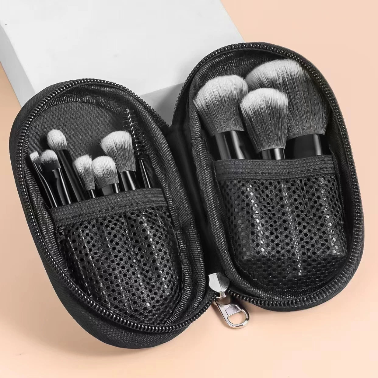 Velour Luna Travel Makeup Brush Set – 4-in-1 Compact Beauty Kit
